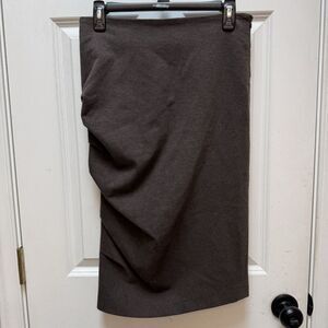 Brunello Cucinelli Skirt Cotton Stretch Brown Womens 4 Asymmetrical Rouched